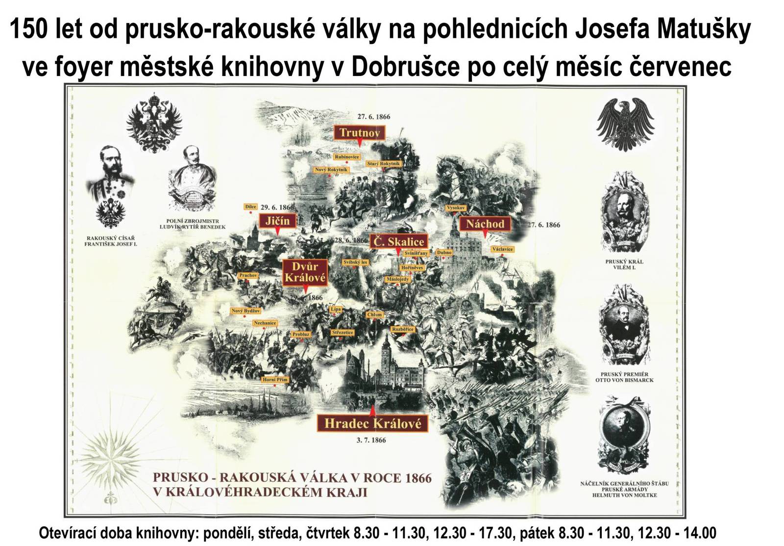 150 let od prusko-rakouské války na pohlednicích Josefa Matušky